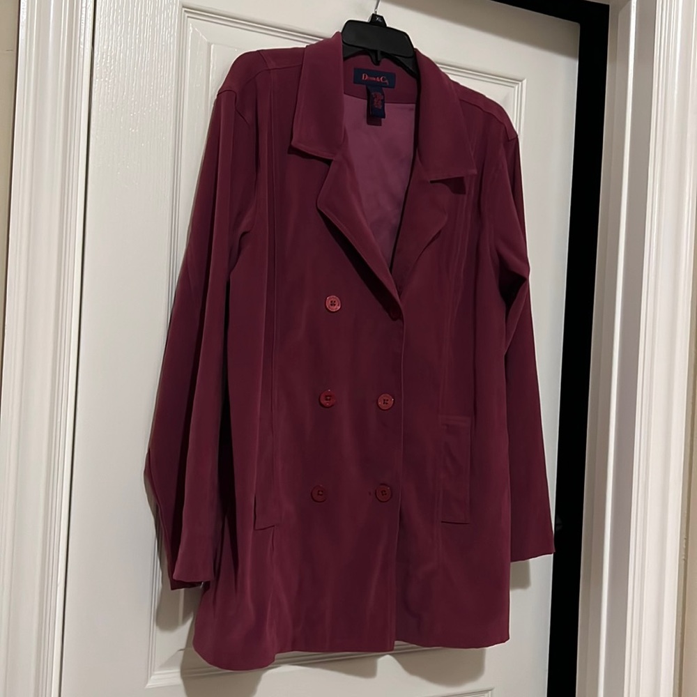 Denim & Co Double Button Faux Suede Jacket